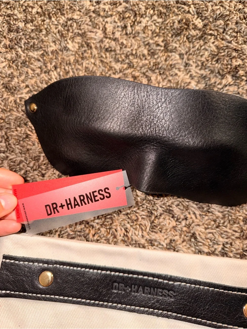 Black Authentic Leather Eye Mask Blindfold